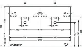 sanibel-Waschtisch-Unterbau FLEX PLUS WYKH130 1300mm Schubl/Auszug Anthrazit Lack – Bild 2
