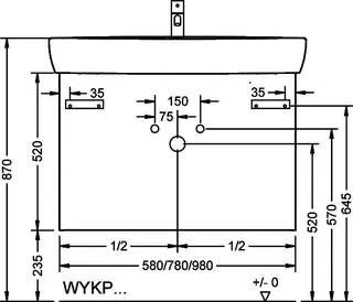 sanibel-Waschtisch-Unterbau FLEX PLUS WYKP058 580mm breit Schubl/Auszug Weiß Matt – Bild 2