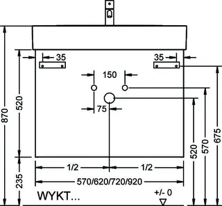 sanibel-Waschtisch-Unterbau FLEX PLUS WYKT092 920mm breit Schubl/Auszug Weiß Matt – Bild 2