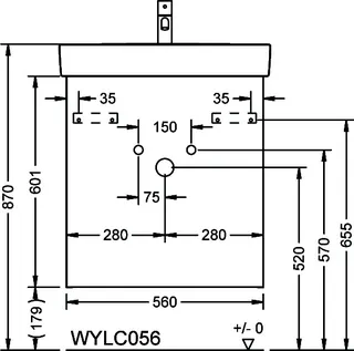 sanibel-Waschtisch-Unterbau FLEX PLUS WYLC056 560mm breit Schubl/Auszug Weiß Matt – Bild 2