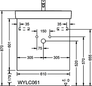 sanibel-Waschtisch-Unterbau FLEX PLUS WYLC061 610mm breit Schubl/Auszug Weiß Matt – Bild 2
