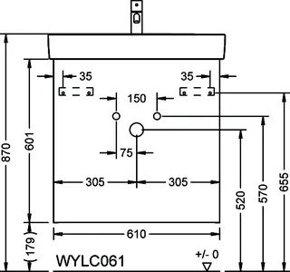 sanibel-Waschtisch-Unterbau FLEX PLUS WYLC061 610mm breit Schubl/Auszug Weiß Matt Lack – Bild 2