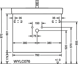 sanibel-Waschtisch-Unterbau FLEX PLUS WYLC076 760mm breit Schubl/Auszug DunkelgrauLack – Bild 2