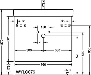 sanibel-Waschtisch-Unterbau FLEX PLUS WYLC076 760mm breit Schubl/Auszug Weiß Matt – Bild 2