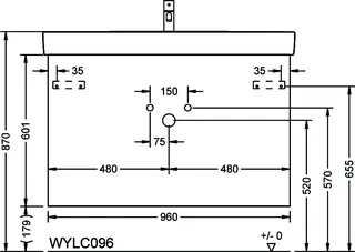 sanibel-Waschtisch-Unterbau FLEX PLUS WYLC096 960mm breit Schubl/Auszug Weiß Matt – Bild 2