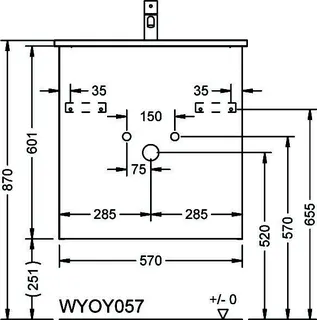 sanibel-Waschtisch-Unterbau FLEX PLUS WYOY057 570mm breit Schubl/Auszug DunkelgrauLack – Bild 2