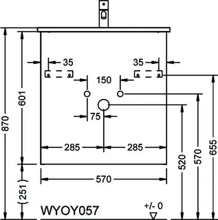 sanibel-Waschtisch-Unterbau FLEX PLUS WYOY057 570mm breit Schubl/Auszug Weiß Matt – Bild 2