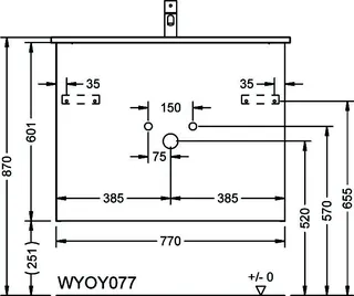 sanibel-Waschtisch-Unterbau FLEX PLUS WYOY077 770mm breit Schubl/Auszug Weiß Matt – Bild 2