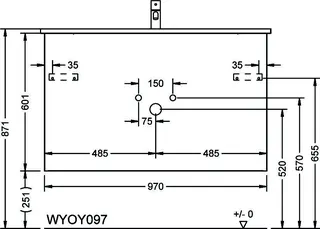 sanibel-Waschtisch-Unterbau FLEX PLUS WYOY097 970mm breit Schubl/Auszug Anthrazit Lack – Bild 2