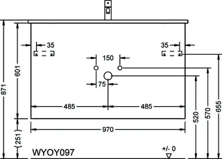 sanibel-Waschtisch-Unterbau FLEX PLUS WYOY097 970mm breit Schubl/Auszug Weiß Matt – Bild 2