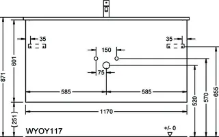 sanibel-Waschtisch-Unterbau FLEX PLUS WYOY117 1170mm breit Schubl/Auszug Eiche Urban – Bild 2