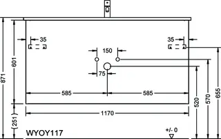 sanibel-Waschtisch-Unterbau FLEX PLUS WYOY117 1170mm breit Schubl/Auszug Weiß Matt – Bild 2