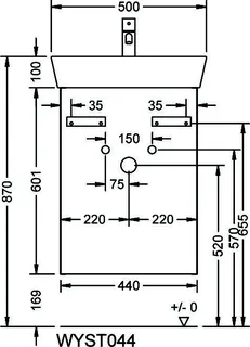 sanibel-Waschtisch-Unterbau FLEX PLUS WYST044L 440mm breit Tür links Weiß Glänzend – Bild 2