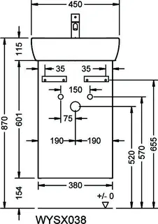 sanibel-Waschtisch-Unterbau FLEX PLUS WYSX038L 380mm breit Tür links Basaltgrau – Bild 2