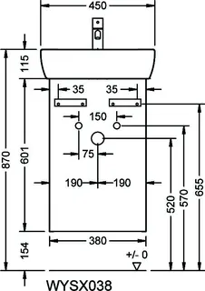 sanibel-Waschtisch-Unterbau FLEX PLUS WYSX038L 380mm breit Tür links Weiß Matt – Bild 2