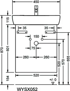 sanibel-Waschtisch-Unterbau FLEX PLUS WYSX052L 520mm breit Tür links Basaltgrau – Bild 2