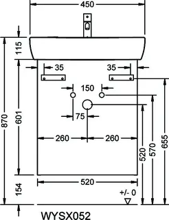 sanibel-Waschtisch-Unterbau FLEX PLUS WYSX052L 520mm breit Tür links Weiß Matt – Bild 2