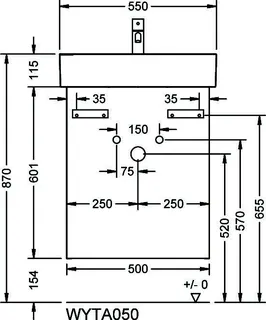 sanibel-Waschtisch-Unterbau FLEX PLUS WYTA050R 500mm breit Tür rechts Basaltgrau – Bild 2