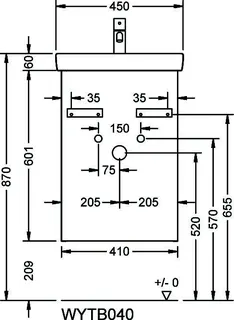 sanibel-Waschtisch-Unterbau FLEX PLUS WYTB040L 410mm breit Tür links Dunkelgrau Lack – Bild 2