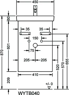 sanibel-Waschtisch-Unterbau FLEX PLUS WYTB040L 410mm breit Tür links Weiß Matt – Bild 2