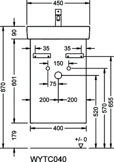 sanibel-Waschtisch-Unterbau FLEX PLUS WYTC040L 400mm breit Tür links Weiß Matt – Bild 2