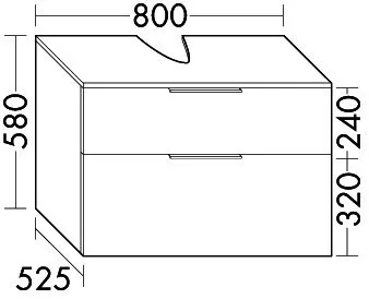 sanibel-Waschtisch-Unterbau UNI 2.0 FLEX WVMB080 800mm breit Schubl/Auszug Eiche Caramel