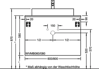 sanibel-Waschtisch-Unterbau UNI 2.0 FLEX WVMB080 800mm breit Schubl/Auszug Eiche Caramel – Bild 2