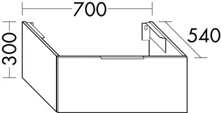 sanibel-Waschtisch-Unterschrank 2.0 FLEX WVXW070 zu Konsole 700x300x540mm Eiche Caramel