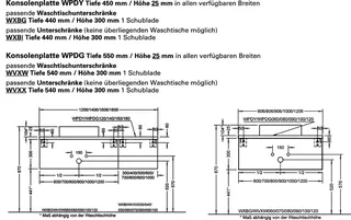 sanibel-Unterschrank 2.0 FLEX WXBI080 zu Konsole 800x300x440mm Eiche Rost – Bild 2