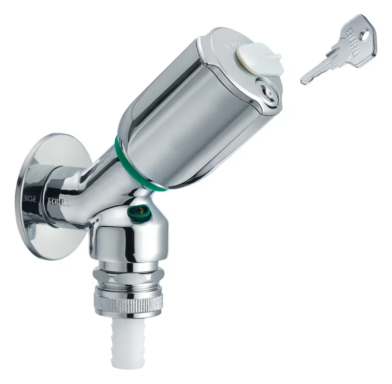 SCHELL Geräteschrägsitzventil SECUR RV, RB, abschließbar, 1/2", chrom