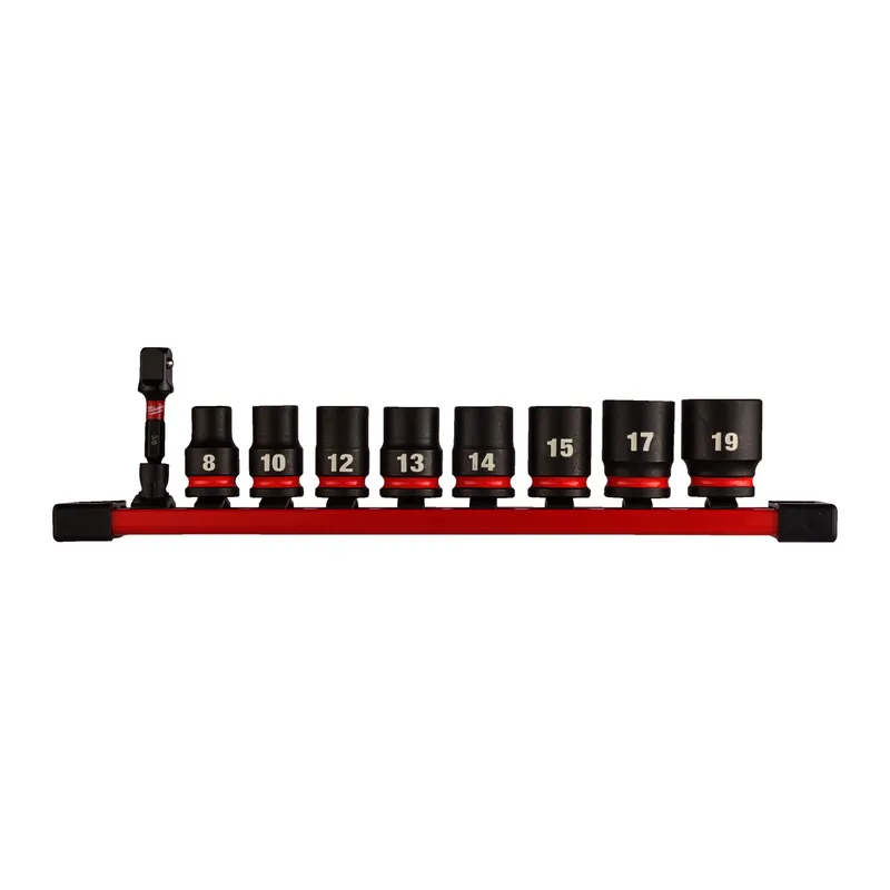 Schlagnuss Set 3/8" kurz 9 tlg auf Schiene