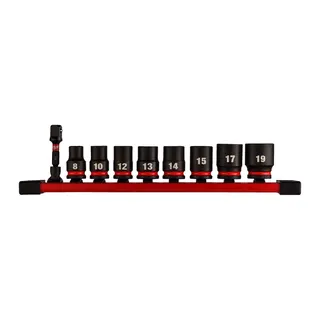 Schlagnuss Set 3/8" kurz 9 tlg auf Schiene