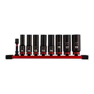 Schlagnuss Set 3/8" lang 9 tlg auf Schiene