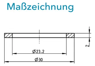 Sensus HWZ Flachdichtung bis 40C, 2mm DN20 1" PN16 EPDM – Bild 3