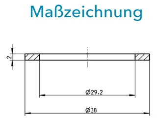 Sensus HWZ Flachdichtung bis 40C, 2mm DN25 1 1/4" PN16 EPDM – Bild 3