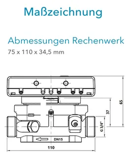 Sensus US-Zähler WMZ PolluStatF qp 1,5 B DN15 L:110 AG3/4" PN16 45/5,2 wMBus – Bild 3