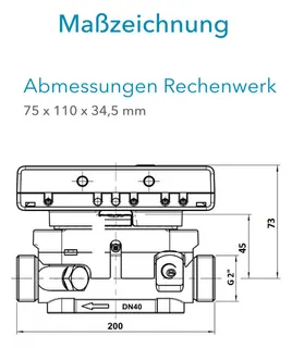 Sensus US-Zähler WMZ PolluStatF qp 10 B DN40 L:200 AG2" PN16 65-100/6,0 wMBus – Bild 3