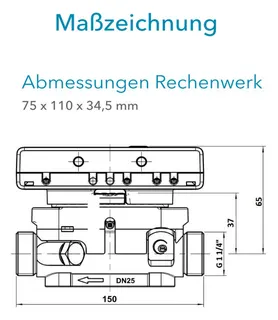Sensus US-Zähler WMZ PolluStatF qp 3,5 B DN25 L:150 AG1 1/4" PN16 45/5,2 – Bild 3