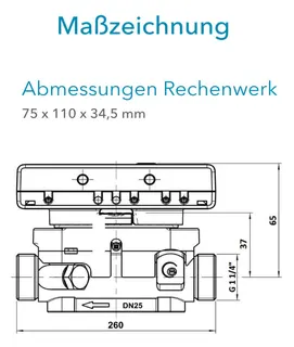 Sensus US-Zähler WMZ PolluStatF qp 3,5 B DN25 L:260 AG1 1/4" PN16 45/5,2 – Bild 3