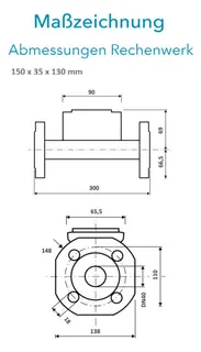 Sensus WMZ PoThF-Set PF130 Qp 10 B DN40 L:300 FL PN16 100/6,0 – Bild 3