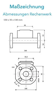 Sensus WMZ PoThF-Set PF130 Qp 3,5 B DN25 L:260 FL PN16 100/6,0 – Bild 3