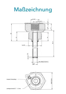Sensus WMZ Tauchhülse L:100 AG1/2"PN25 100/6,0 – Bild 3
