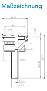Sensus WMZ Tauchhülse L:45 AG1/2" PN16 45/5,2 – Bild 3