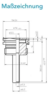 Sensus WMZ Tauchhülse L:45 AG3/8" PN16 45/5,2 – Bild 3