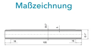 Sensus WMZ/WZ Paßstück DN20 L:105 F,S/AG1" PN16 – Bild 3