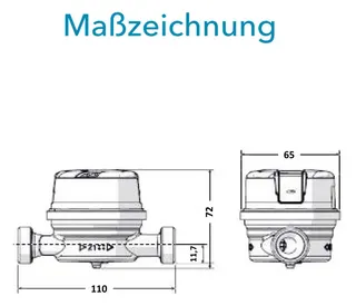 Sensus WWZ ET Domo Jet R Q3-2,5 K DN15 L:110 AG3/4" PN16 T50 wMBus – Bild 3