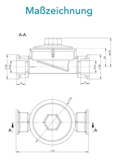 Sensus WWZ Residia MUK UPG-Set RI DN15 L:110 IG1/2" PN16 – Bild 3