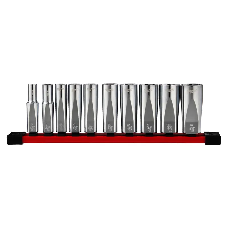 Steckschlüsseleinsatz Set 3/8" lang imp 10-teilig auf Schiene