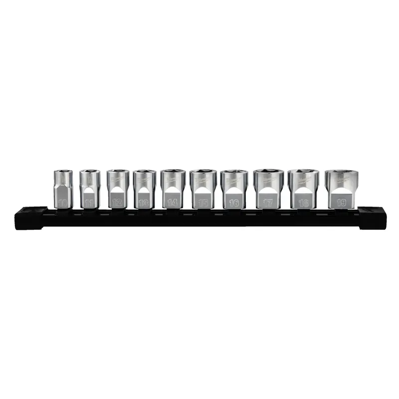Steckschlüsseleinsatz Set 3/8" metr. 10-teilig auf Schiene