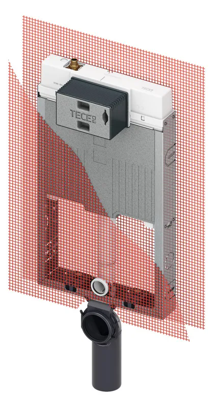 TECEbox WC-Modul mit Octa II-Spülkasten 8 cm, für Wand-WC, Bauhöhe 1075 mm